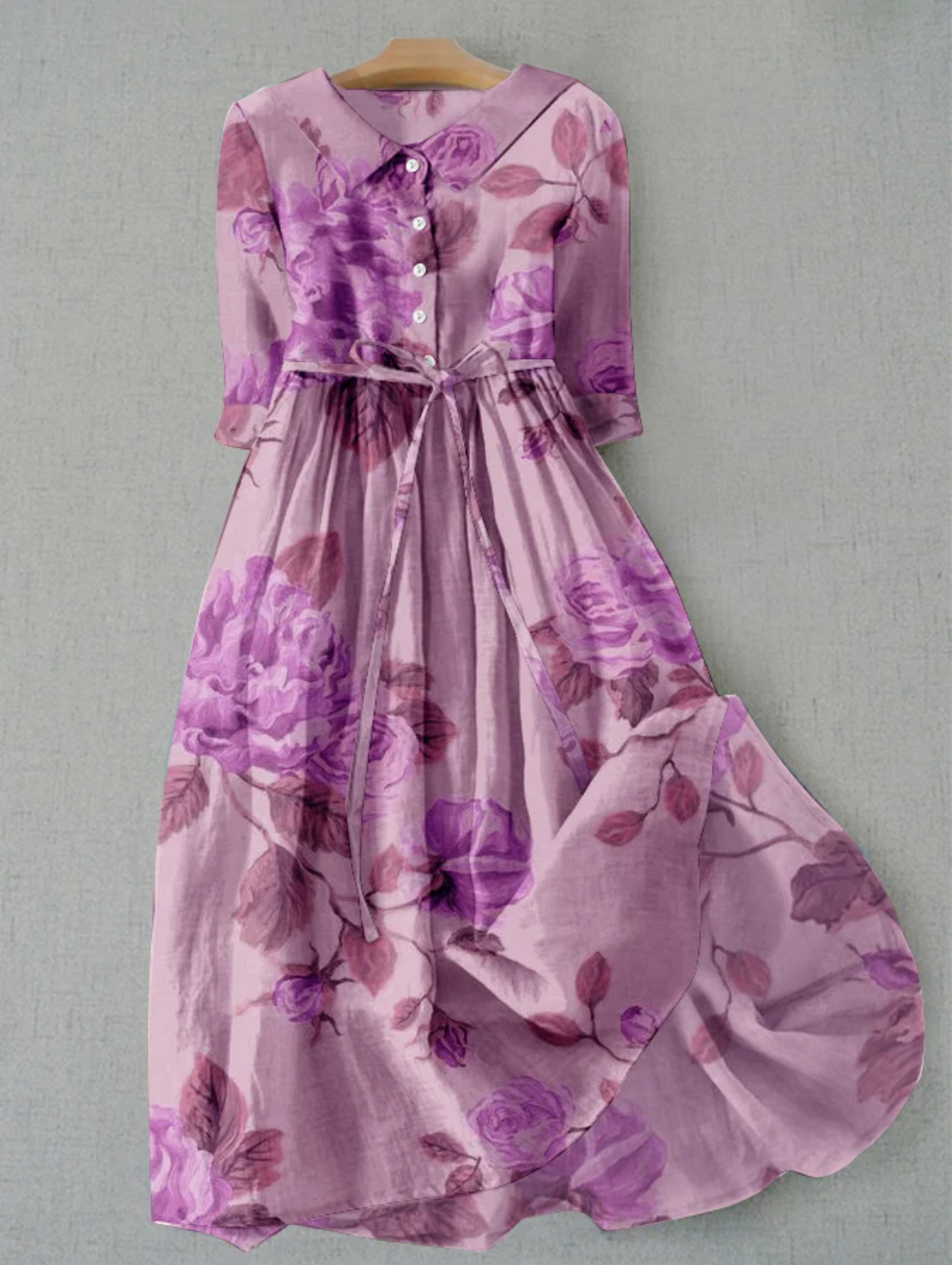 Floral Summer Dress Women | Linen, Button Placket | Breathable