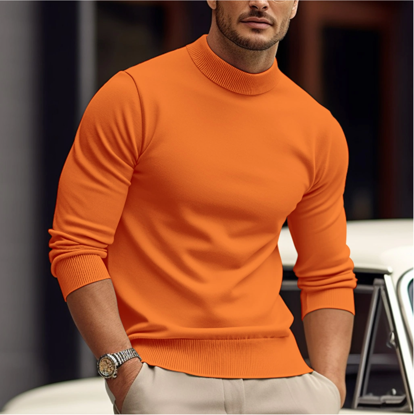 Men's sweater soft warm pullover casual winter style