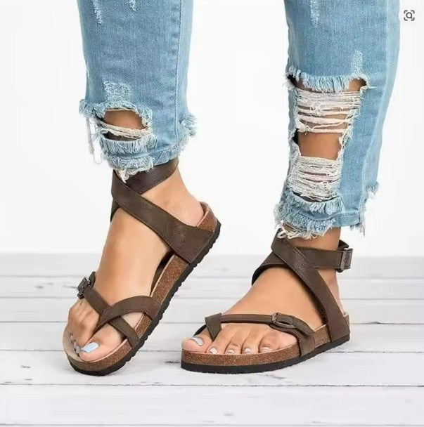 Wide Fit Arch Support Sandals | Adjustable Straps | Black, Brown