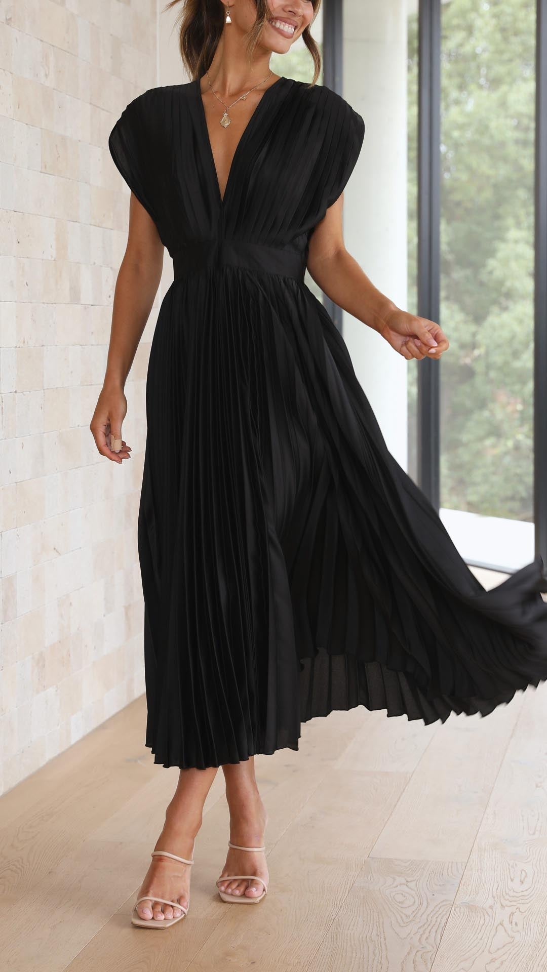 Tessa | Women’s Classic Pleated Maxi Dress