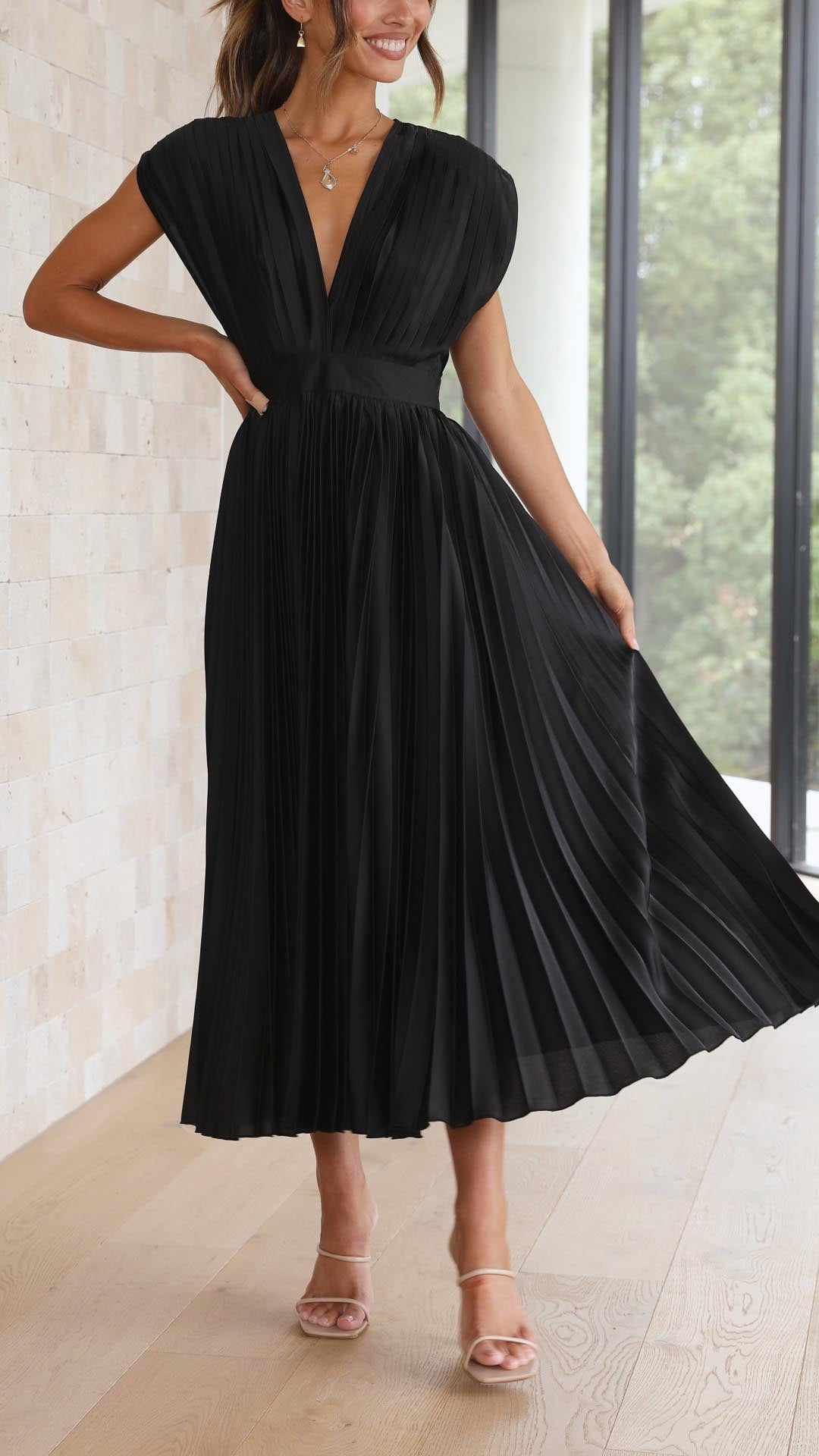 Tessa | Women’s Classic Pleated Maxi Dress