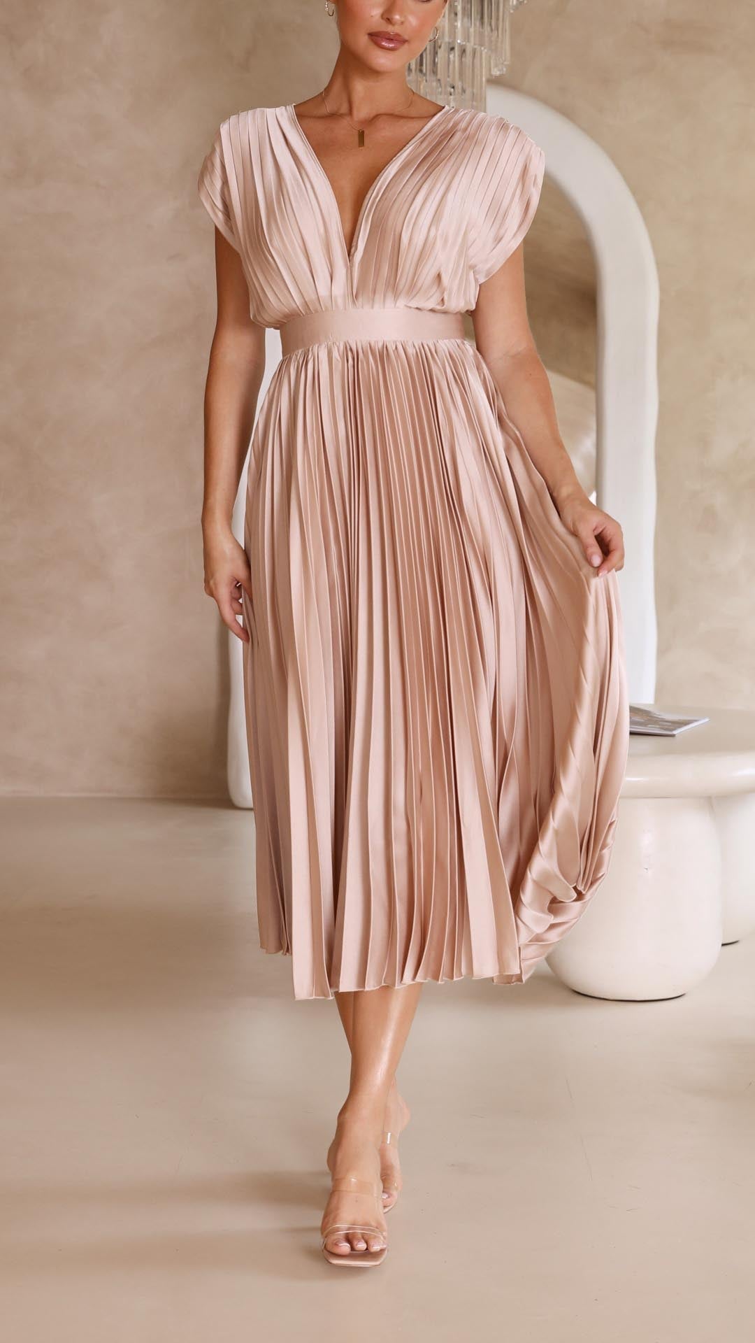 Tessa | Women’s Classic Pleated Maxi Dress