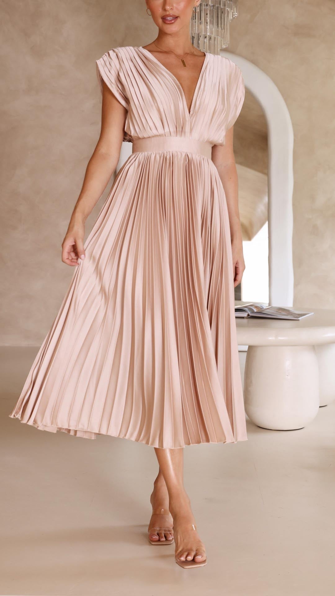 Tessa | Women’s Classic Pleated Maxi Dress