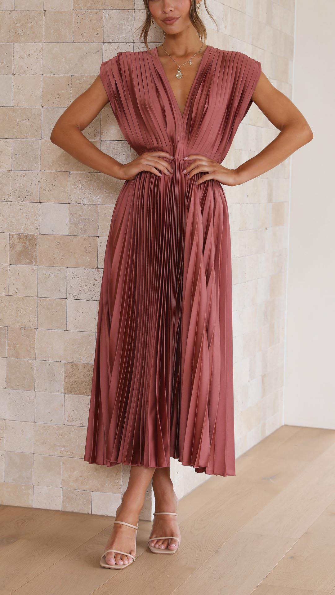 Tessa | Women’s Classic Pleated Maxi Dress
