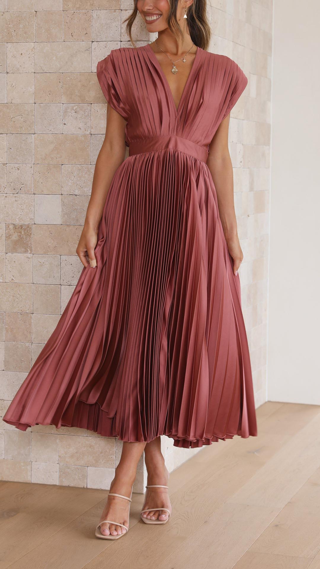 Tessa | Women’s Classic Pleated Maxi Dress
