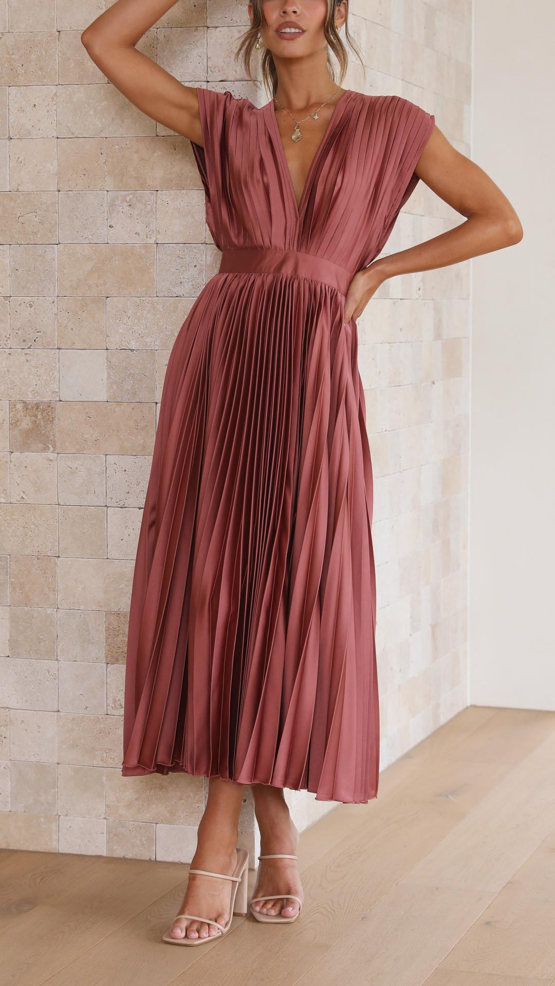Tessa | Women’s Classic Pleated Maxi Dress