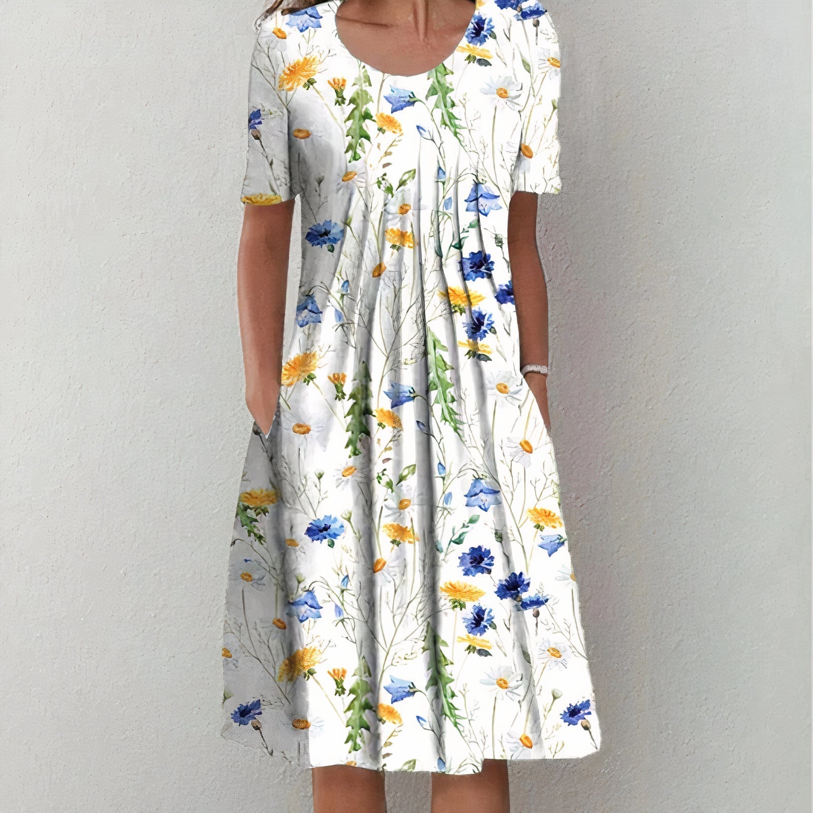 Cotton Maxi Dress | Elegant, Versatile | White, Blue, Red Floral