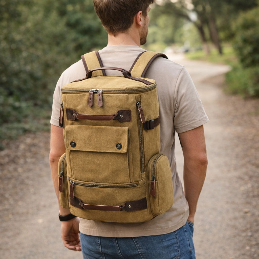 Canvas Laptop Backpack | Vintage Style, Everyday and Travel Use