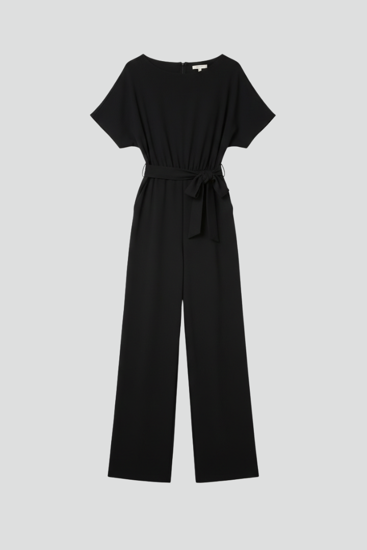 Odette | Women’s Tie-Belt Wide-Leg Classic Jumpsuit