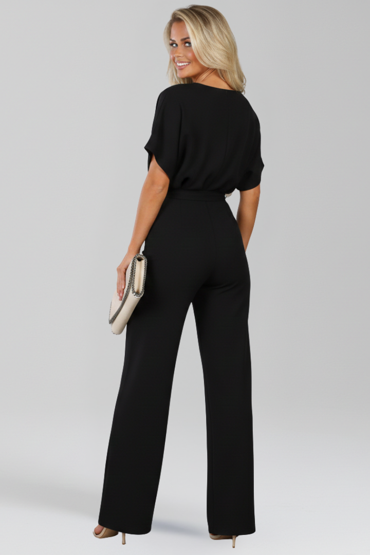 Odette | Women’s Tie-Belt Wide-Leg Classic Jumpsuit