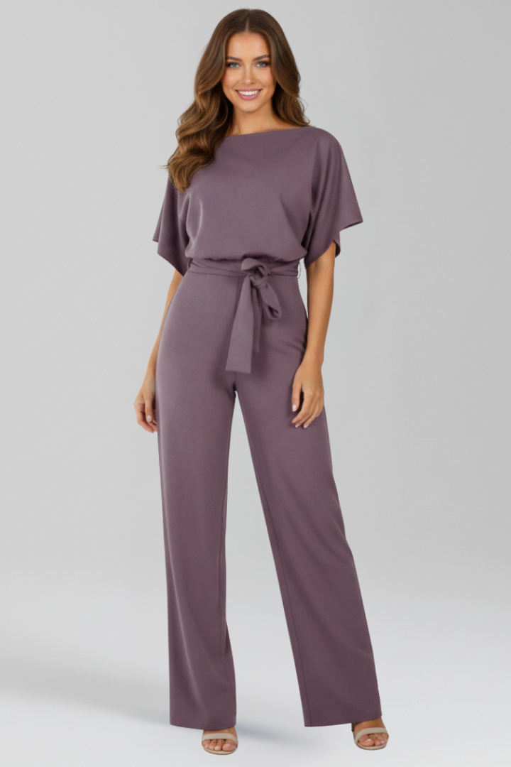 Odette | Women’s Tie-Belt Wide-Leg Classic Jumpsuit