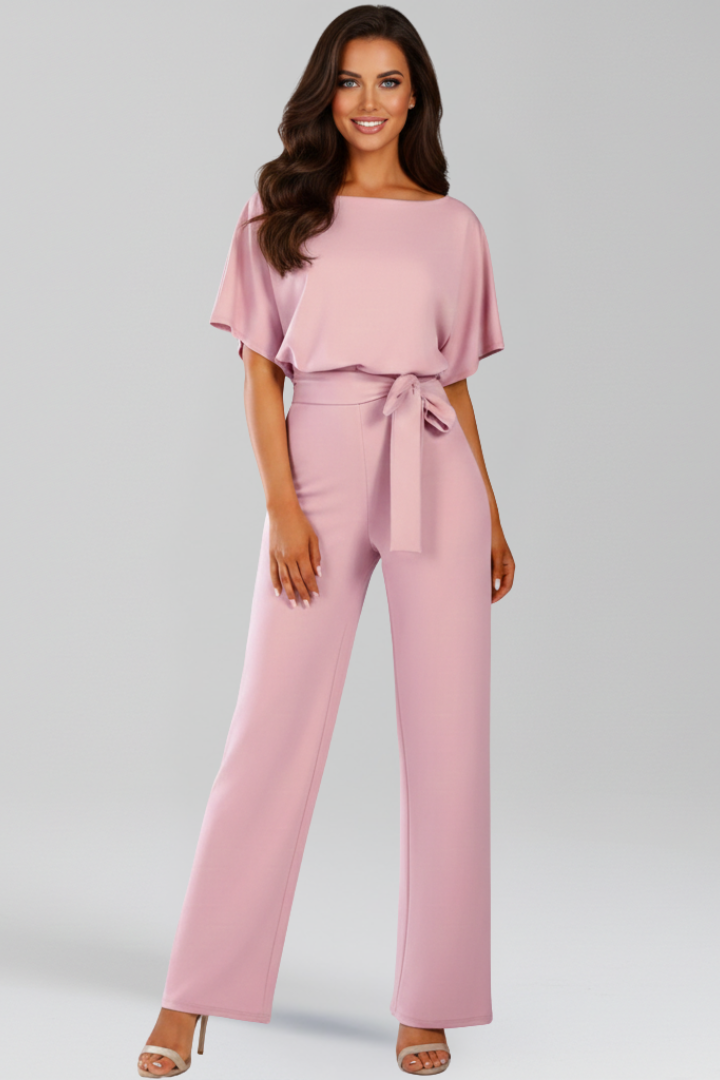 Odette | Women’s Tie-Belt Wide-Leg Classic Jumpsuit