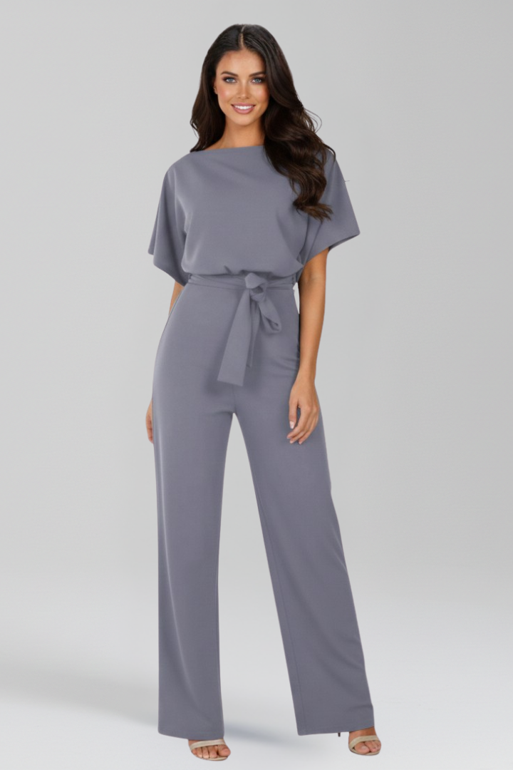 Odette | Women’s Tie-Belt Wide-Leg Classic Jumpsuit