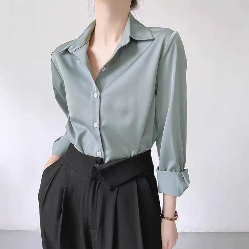 Women's Premium Satin Shirt – Elegant High-Grade Style