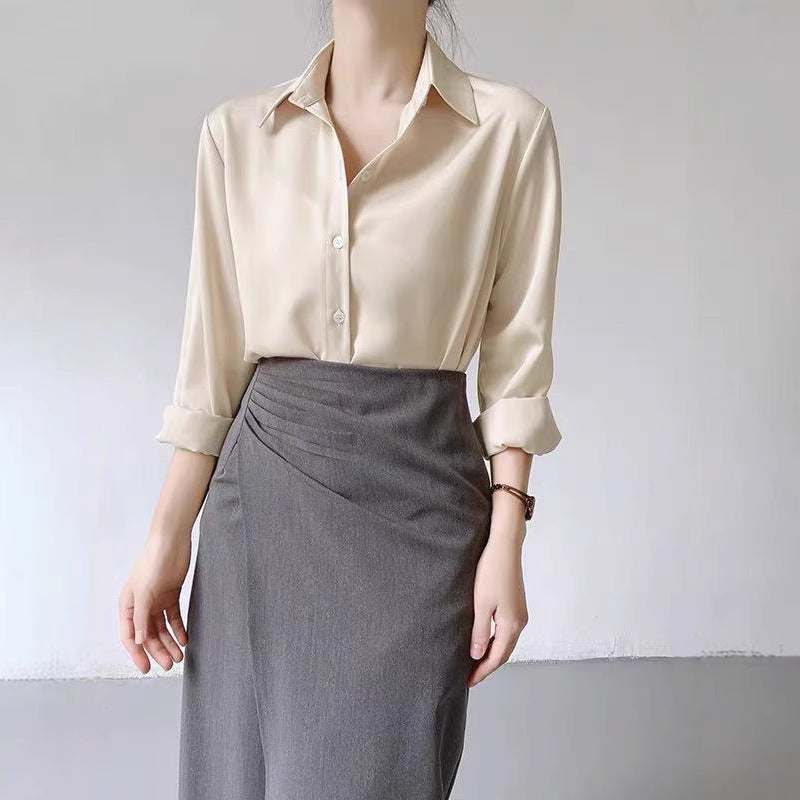 Women's Premium Satin Shirt – Elegant High-Grade Style