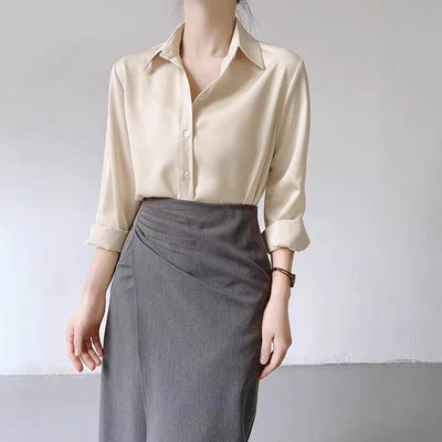 Women's Premium Satin Shirt – Elegant High-Grade Style