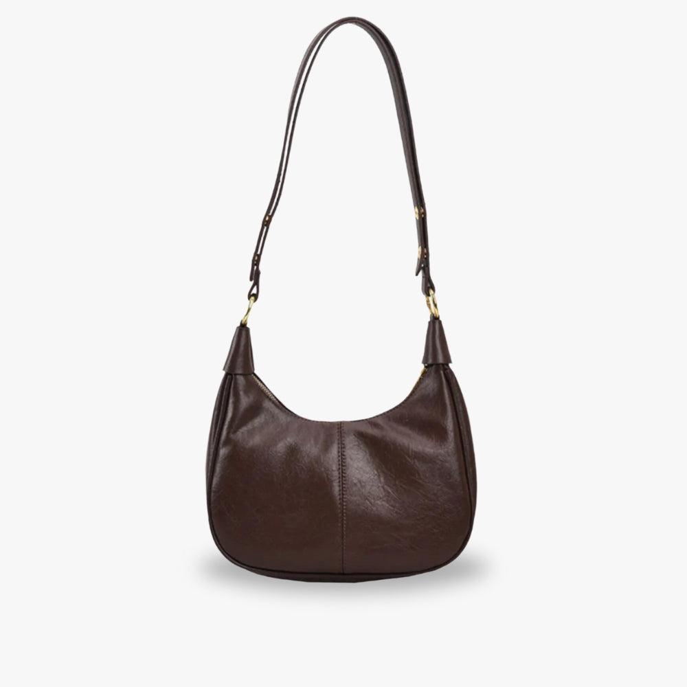 Minimalist Half-Moon Leather Shoulder Bag for Women