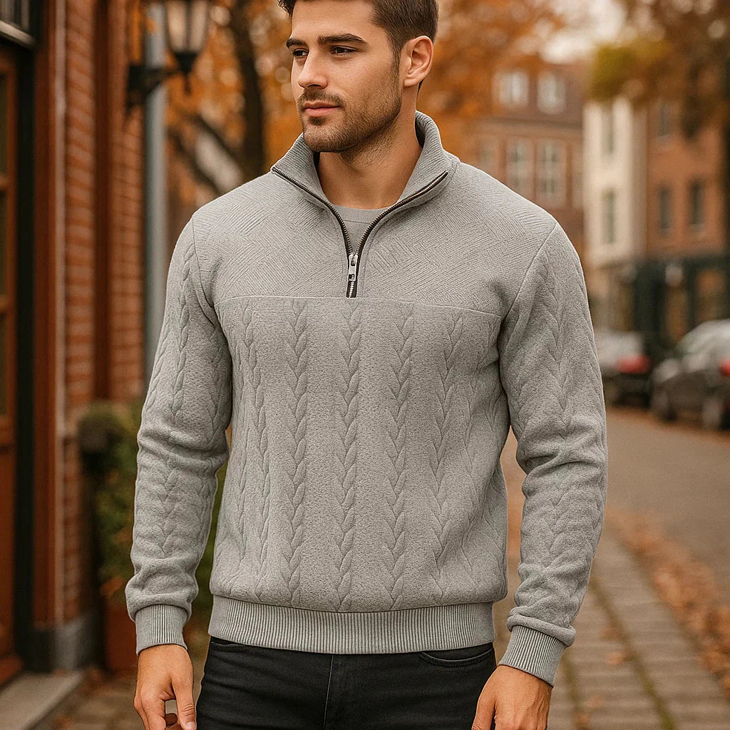 Links Michael Zip Sweater - Men's Full-Zip Knit Jacket