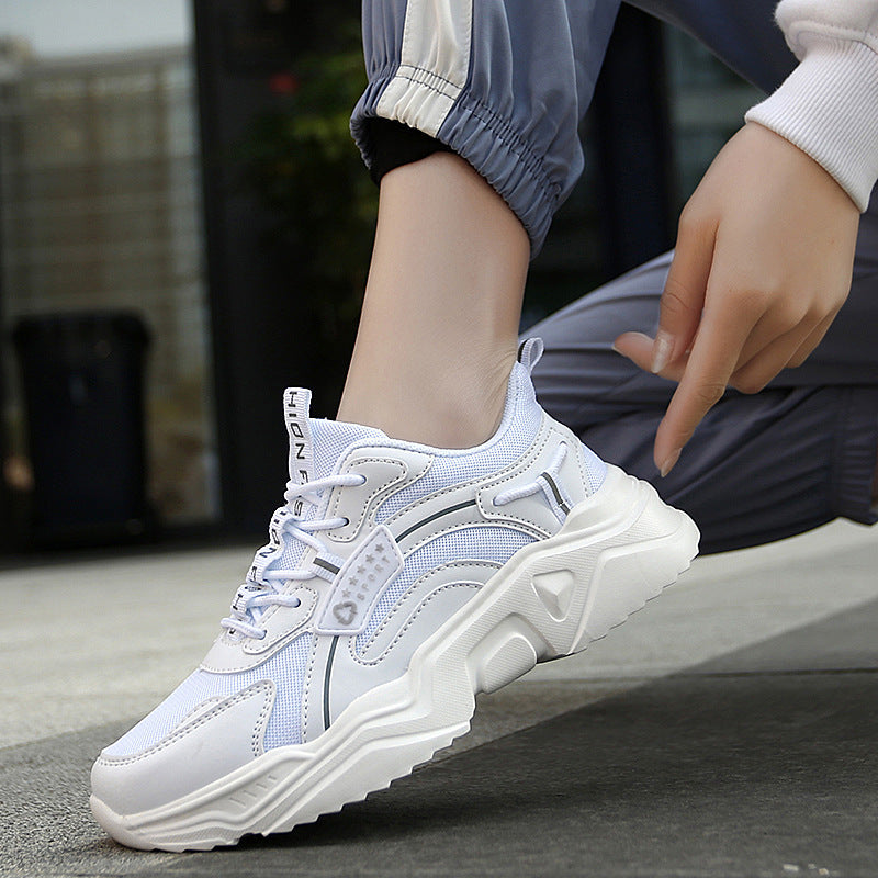 Women's Trendy White Sneakers – Chunky Sole Casual Sports Style for Spring & Summer