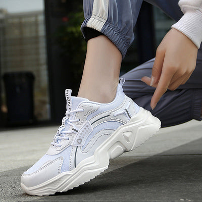 Women's Trendy White Sneakers – Chunky Sole Casual Sports Style for Spring & Summer