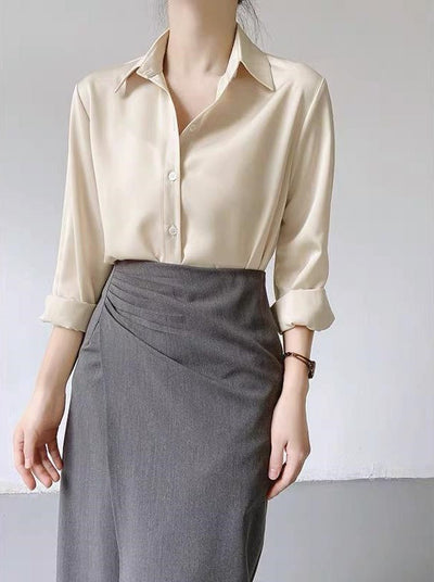 Women's Premium Satin Shirt – Elegant High-Grade Style