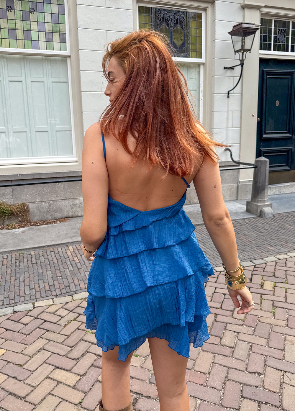 Women's Mini Dress | Asymmetrical Ruffle Design, Summer Casual