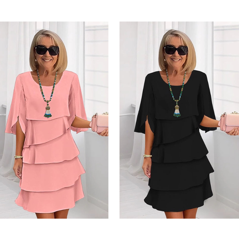 Marlow Layered Dress with Puff Sleeves for Women  -   - Random/recent best seller