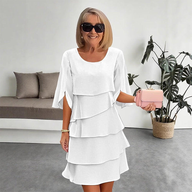 Marlow Layered Dress with Puff Sleeves for Women