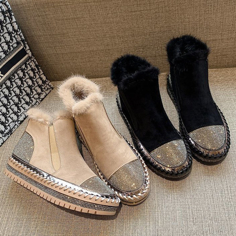 Women's Rhinestone Ankle Boots – Fashion Platform Style