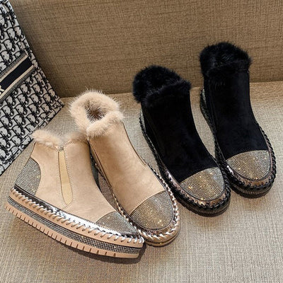 Women's Rhinestone Ankle Boots – Fashion Platform Style