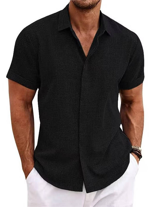 Bea Short Sleeve Linen Blend Button Down Shirt, Regular Fit