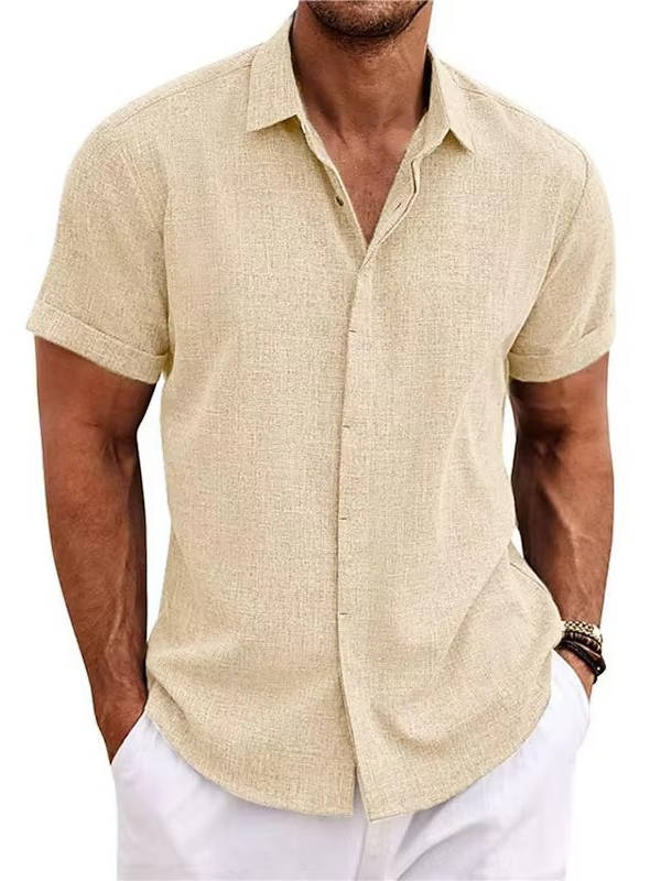 Bea Short Sleeve Linen Blend Button Down Shirt, Regular Fit