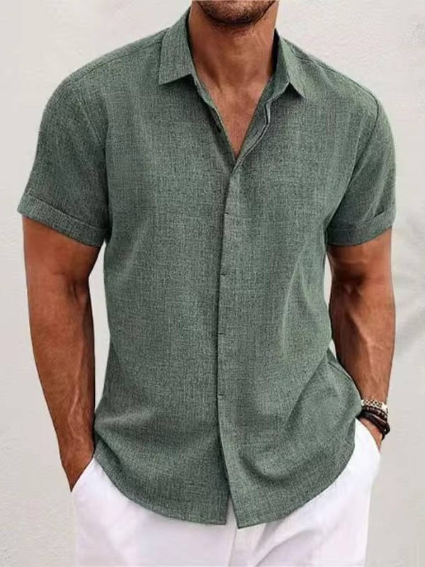 Bea Short Sleeve Linen Blend Button Down Shirt, Regular Fit