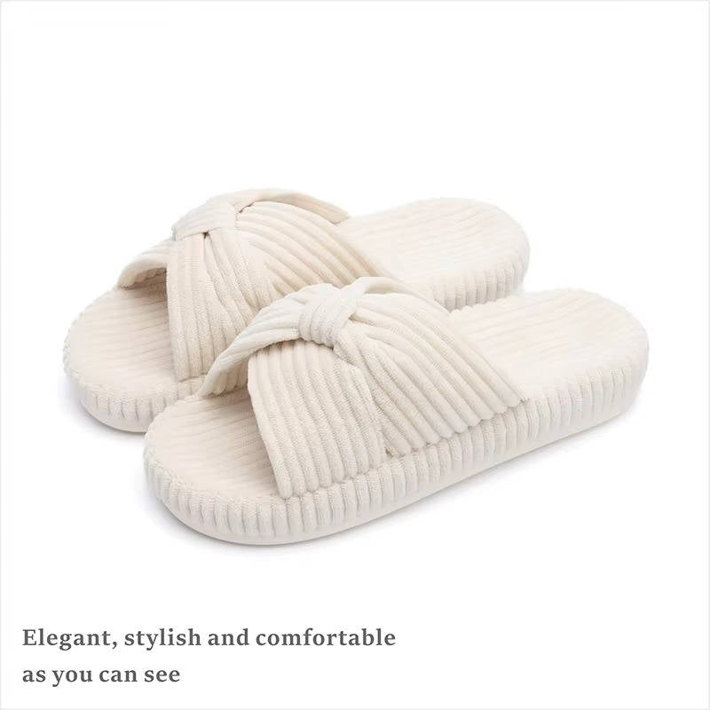 Nora Arch Support Slippers for Women for Plantar Fasciitis Relief, Ergonomic Cross Bow Bedroom slippers