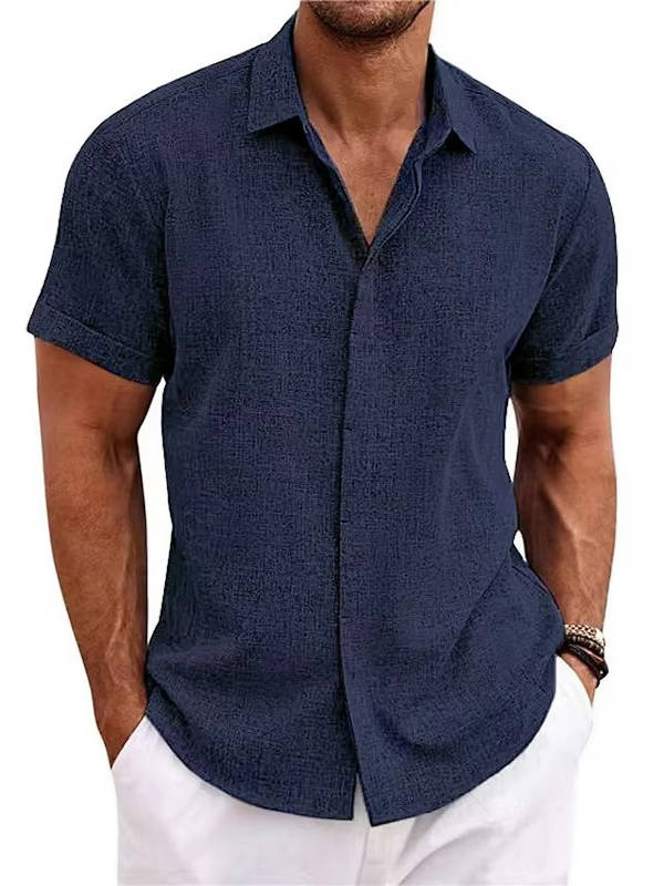Bea Short Sleeve Linen Blend Button Down Shirt, Regular Fit