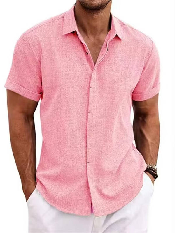 Bea Short Sleeve Linen Blend Button Down Shirt, Regular Fit
