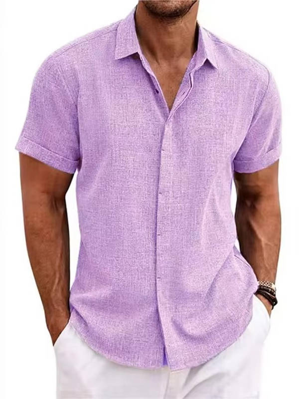 Bea Short Sleeve Linen Blend Button Down Shirt, Regular Fit