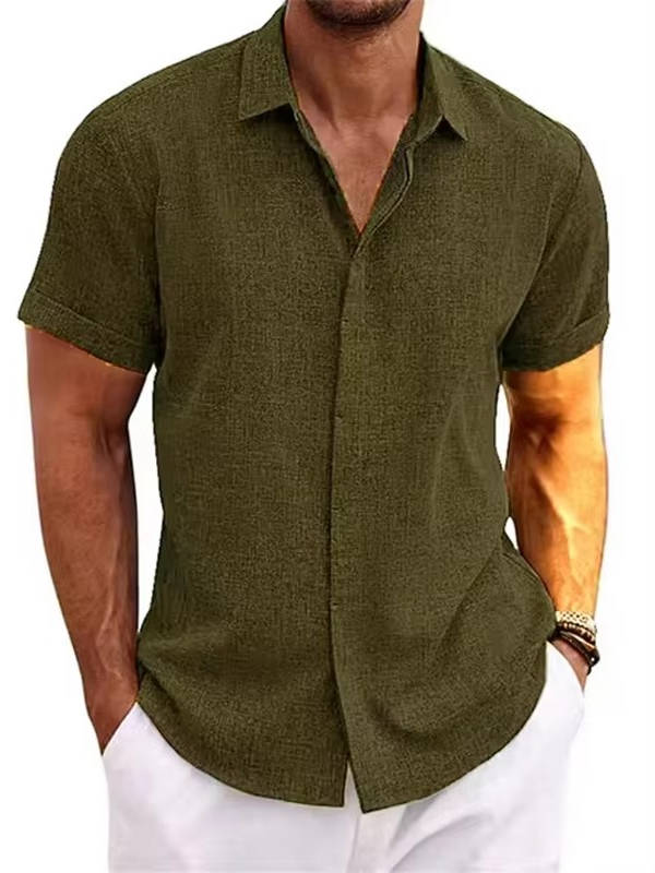 Bea Short Sleeve Linen Blend Button Down Shirt, Regular Fit
