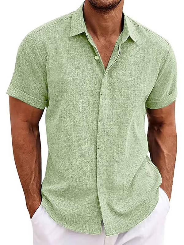Bea Short Sleeve Linen Blend Button Down Shirt, Regular Fit
