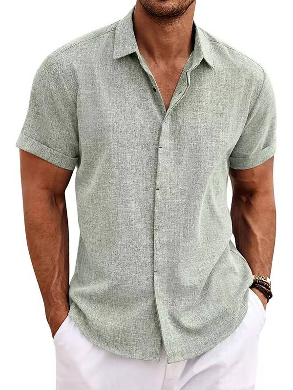 Bea Short Sleeve Linen Blend Button Down Shirt, Regular Fit