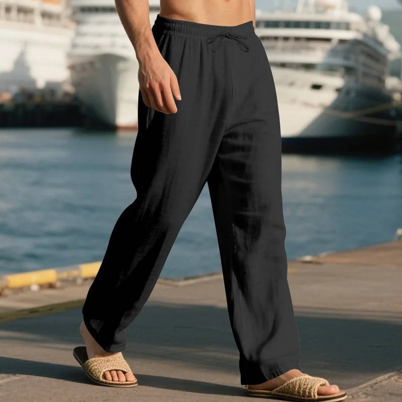 Ottoline Linen Casual Straight Leg Pants, Breathable, Comfortable, Perfect for Outdoor Travel and Daily Wear