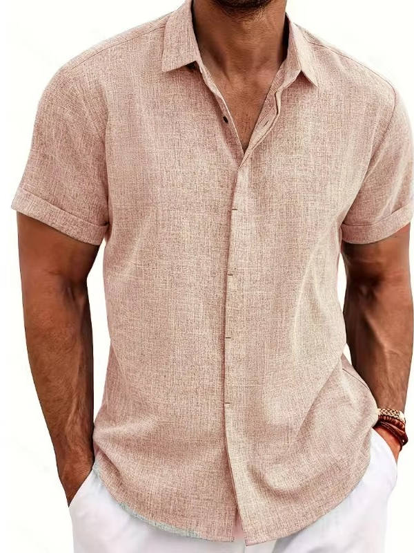 Bea Short Sleeve Linen Blend Button Down Shirt, Regular Fit
