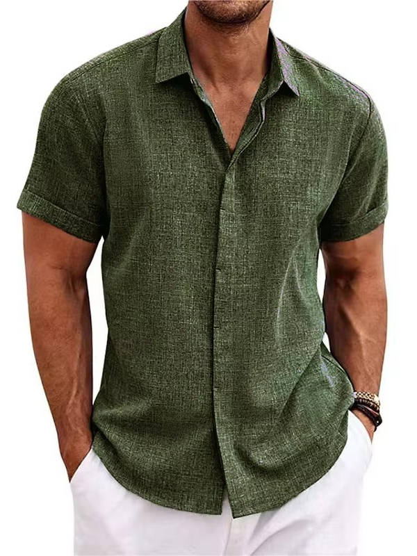 Bea Short Sleeve Linen Blend Button Down Shirt, Regular Fit