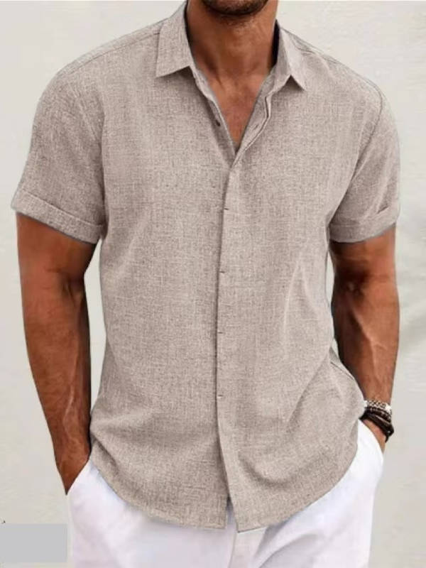 Bea Short Sleeve Linen Blend Button Down Shirt, Regular Fit