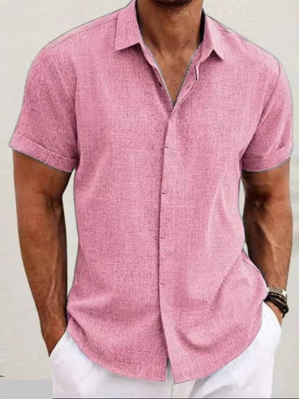 Bea Short Sleeve Linen Blend Button Down Shirt, Regular Fit