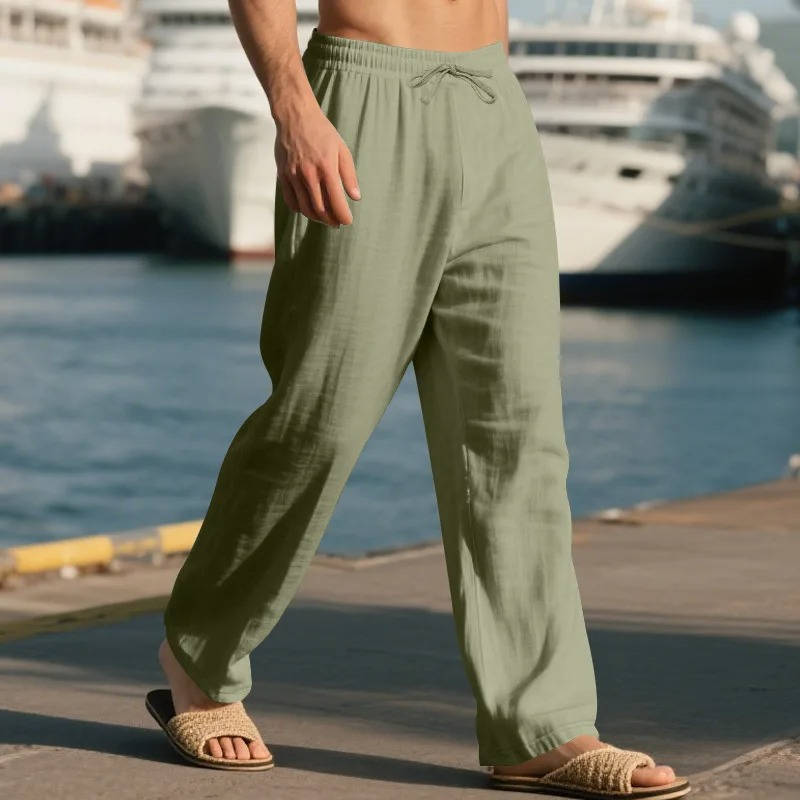 Ottoline Linen Casual Straight Leg Pants, Breathable, Comfortable, Perfect for Outdoor Travel and Daily Wear
