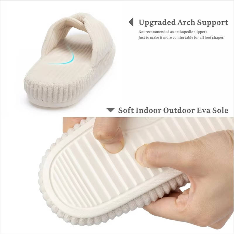 Nora Arch Support Slippers for Women for Plantar Fasciitis Relief, Ergonomic Cross Bow Bedroom slippers
