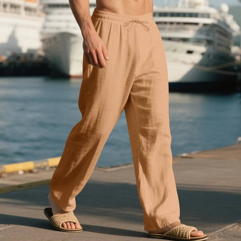 Ottoline Linen Casual Straight Leg Pants, Breathable, Comfortable, Perfect for Outdoor Travel and Daily Wear