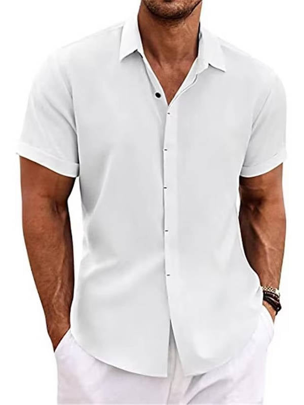 Bea Short Sleeve Linen Blend Button Down Shirt, Regular Fit