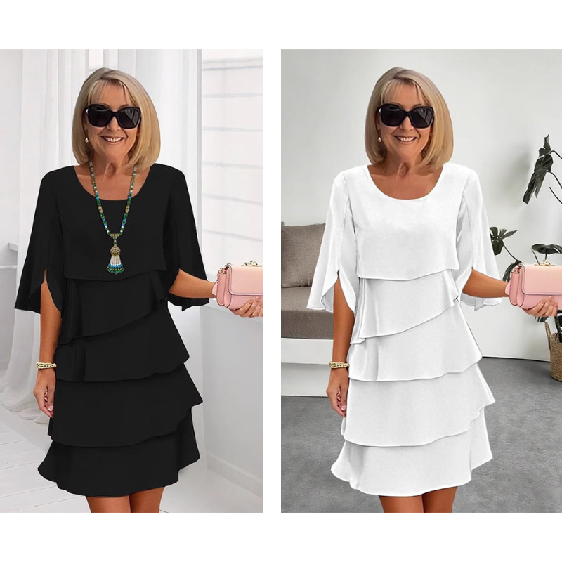 Marlow Layered Dress with Puff Sleeves for Women  -   - Random/recent best seller